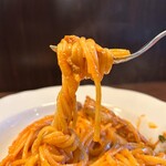 Koba - ランチコースのスパゲティ 赤海老のトマトクリーム、リングイネ