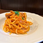 Koba - ランチコースのスパゲティ 赤海老のトマトクリーム、リングイネ