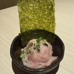 月と灯 - お通し〜ネギトロに韓国のり