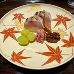 礒田 - 梭子魚(かます)の棒鮨 銀杏 胡桃