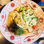 五右衛門 - 料理写真:鶏と7種の夏野菜のネギ塩レモンペペロンチーノ（1,300円）