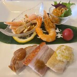 萬珍樓點心舗 - 前菜盛り合わせ(ずわい蟹、海老、鴨の梅ソース、皮付き豚♡チキンネギソース、)