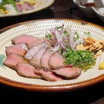 旬の鮮魚と魂の煮込み ぶん福茶がま - 伊万里牛ランプのたたき