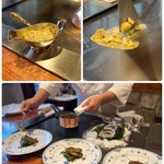 八王子うかい亭 - 低温調理でじっくりと蒸し上げる間に…
      鉄板で自家製バターを溶かしていきます。
      海藻風味のバター醤油ソースは、焦がしながら焼くことで
      お醤油の風味やバターの旨みを引き出しているのだそう(*´ー｀*)