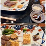 八王子うかい亭 - 添えられたガーリックチップ、
      塩漬けブラックペッパー、
      玉ねぎの極小みじん切り、濃口醤油で
      美味しくいただきました♡