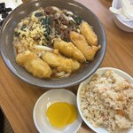 牧のうどん - 肉ごぼううどん　かしわご飯