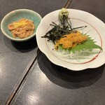 うまいもの 楽味 - ウニと塩辛