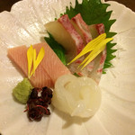 北新地 みち田 - お造り盛り合わせ けんいか・こしょう鯛・寒鰤