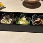 月と灯り - 3種の漬物盛り合わせ