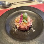 オーセンティック リビング ブッチャー エヌワイシー - アミューズ〜黒毛和牛タルタルの白和え仕立て