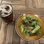 オールウェイズサンシャイン サンドイッチバー - サラダセット　アイスコーヒー