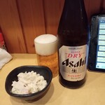 うまいもの処 うちやま - 瓶ビール、お通し