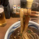 麺匠 釜善 - (温)ポークカレーうどん、麺量 大盛り（Ｌ）400gの麺