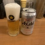 麺匠 釜善 - 缶ビール アサヒスーパードライ