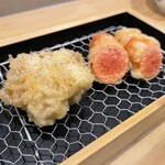 天ぷらスタンド 十八番 - 白子天ぷら 700円
明太子 500円