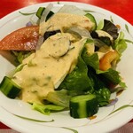 ハングリータイガー - 付け合わせのサラダ　サウザンドレッシング