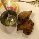 アーンドラ・キッチン - 2014.8 ディナーコースのチキンティッカとガーリックチキン