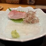 割烹 山路 - 金目鯛と松川カレイのお造り