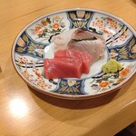 坂口家 うまづら - ヒラメ＆鰆の炙り＆まぐろ中トロ