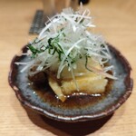 食堂 せざき - お通し：揚げ出し豆腐550円