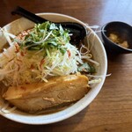 支那そば 無双庵 - Ｇそば　えび味　ニンニク、生姜別皿