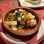 白金Baru - たこぶつとセロリの塩昆布マリネ