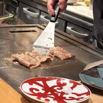 銀座 青天 - 黒毛和牛サーロインの薄焼き