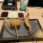 串揚げ 和が家 - メインの串揚げ8種がタイミングよく出てくる