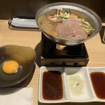 串揚げ 和が家 - 黒毛和牛のすき焼き…一人前のお鍋が嬉しい☺️