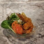 Blue drop - 前菜(天使の海老カダイフ風揚げ)