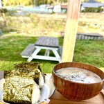 農菓みきや - お山眺めながら、おむすび＆クリームスープ♡