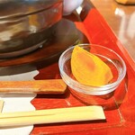 コハルビ珈琲 - 秋なので、果物は柿でした♬