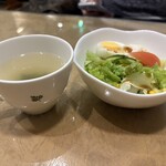 枯山水 - Aセットのサラダとスープ