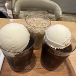 猿田彦珈琲 名古屋 則武新町店 - コーヒーフロートとはちみつのラテ