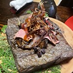 美山荘 - ジビエとエリンギ　山葡萄