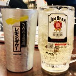 湖南人家 - 20251023こだわり酒場のレモンサワー528円・ジムビームハイボール495円