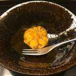 お料理 直心 - 柿と白ワインのコンポート。