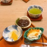 馬車道 大かわ - 粟ぜんざい 柿アイス ラフランス