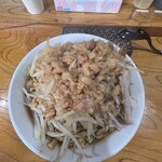 夢を語れ 長野 - ラーメン（大盛、麺増し100g、ニンニク抜き、アブラマシ）