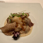 エディション・コウジ シモムラ - 牛ホホ肉とニョッキ・トリュフと根菜クリームソース