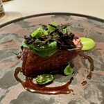 エディション・コウジ シモムラ - メインの恵鴨　仏産木の子とピーマンソース