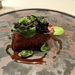 エディション・コウジ シモムラ - メインの恵鴨　仏産木の子とピーマンソース