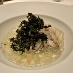 エディション・コウジ シモムラ - 牡蠣の冷製/海水と柑橘のジュレ/黒海苔