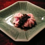 ななしの庵 - 白子に自家製のしその実漬けを載せたものです。いい塩梅でした。