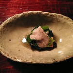 ななしの庵 - ほうれん草の祖先にくるみのソースをかけたもの　くるみが甘く香ばしくて美味しかったです。