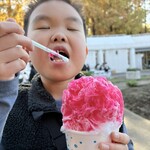 松屋製麺所 - 寒くてもかき氷！幸せそうだ…