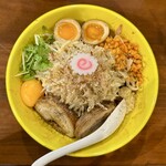 ヤマネコ軒 - 黒醤油特製まぜそば並＋ヤサイマシ＋オロチ麺変更