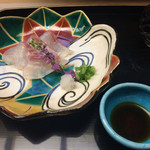 お料理 直心 - 石鯛の造り。ポン酢で。