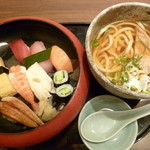 Ganko - 昼寿司花うどん（1,058円）