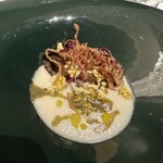 メインダイニングマローチェ - 鮑のタリアータ　新玉葱のズッペッタ